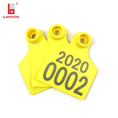 China 60MM TPU 890-960Mhz UHF RFID Animal Ear Tag For Cattle Sheep for sale