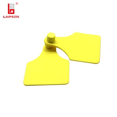 China TPU Tamperproof Sheep Cow Cattle Ear Tags With Laser Printing In Yellow for sale