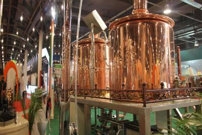 China Semi Auto Steam Copper Brewing Equipment , 500L Microbrewery Machine for sale