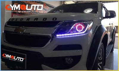 China Amarillo blanco a prueba de polvo de la señal de vuelta LED de la linterna diurna auto de las luces corrientes de DRL en venta