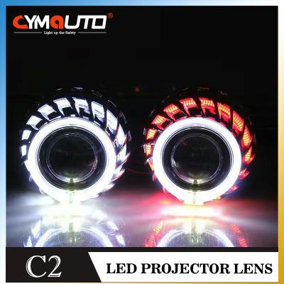 China 2.5 Inch Hid Xenon Projector Lens Kit 55W / 35W Ballast Double Angle Eyes for sale