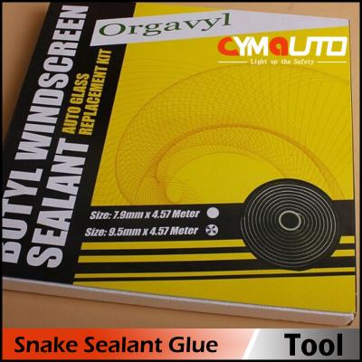 China Windscreen Butyl Headlight Sealant Snake Tape Glue Black Color for sale