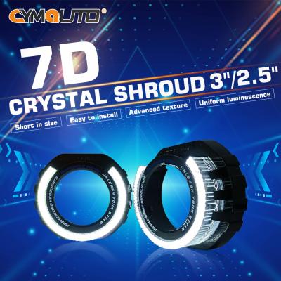 China Sleek LED Angel Eyes Crystal Shroud 2,5 inch Monochroom Wit Brandbeschermingslijn Groep Te koop