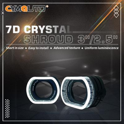 China 3.0 Inch LED Angel Eyes Crystal Shroud 7D White 12V High Level Crystal Universal for sale