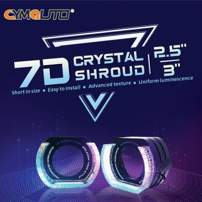 China 7D-4 Crystal Shroud 3030 LED Angel Eyes 3 Inches Branco Cor Preta Shroud Alto Nível à venda