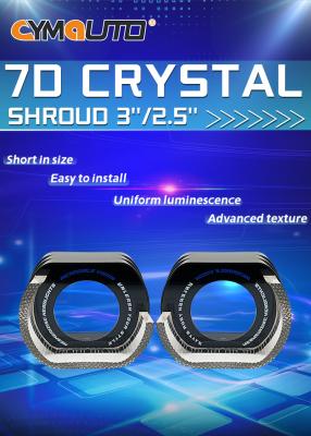 China Nieuwe CYMAUTO Crystal 7D Shroud Light Guide Geïntegreerde Cover Twee kleuren Wit en Geel 2,5 inch Gemodificeerd Engel Oog Te koop