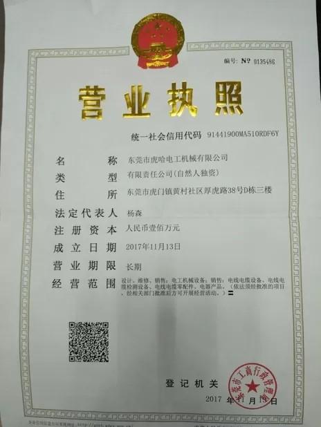 HOOHA Certification - Dongguan HOOHA Electrical Equipment Company Limited