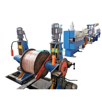 China PLC Simens PVC PE Insulated Wire And Cable Extrusion Machine Automatic Cable Coiling And Packing Machine for sale