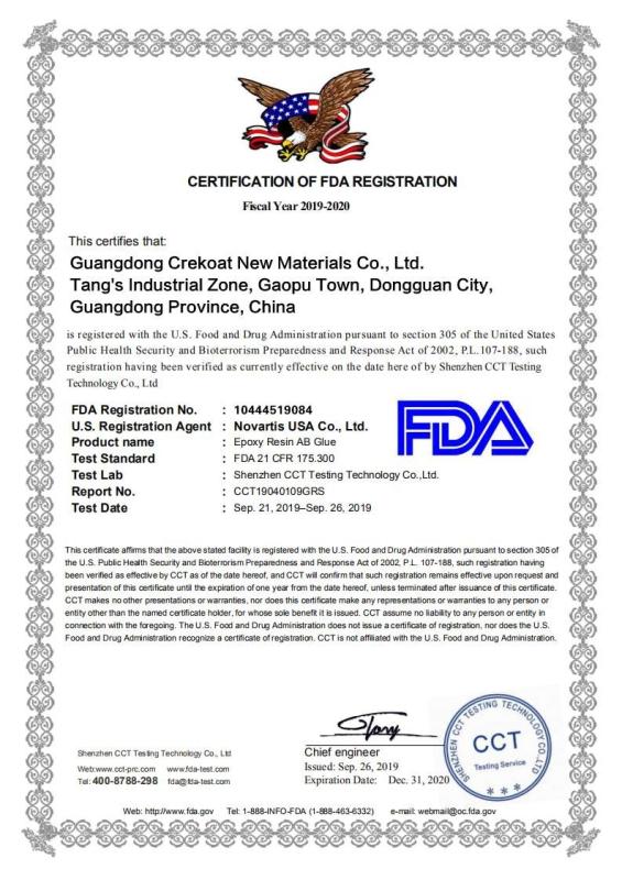 FDA - Guangdong Crekoat New Materials Co., Ltd.