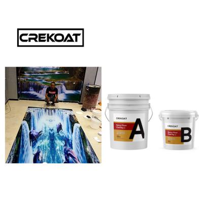 China Clear 3D Epoxy Resin Floor Coating Self Leveling 1mm Eco Friendly for sale