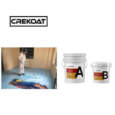 中国 低い臭気3Dの床のエポキシの絵画長寿に塗る非有毒なエポキシ樹脂床 販売のため