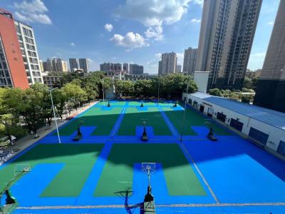 China PU de capa 8m m del silicio del piso de los deportes de la cancha de básquet del SPU densamente en venta