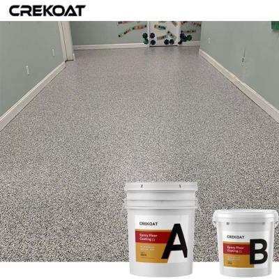 China Polymer Epoxy Resin Floor Coating With Decorative Vinyl Colored Flakes for sale