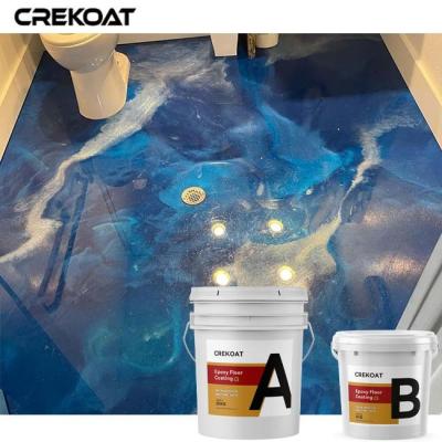 China Residential Metallic Concrete Floor coating Blend Of Epoxy Resin And Power Pigments for sale