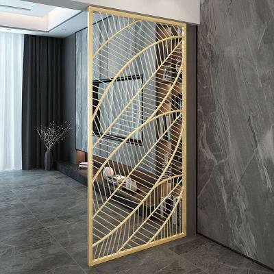 China Interior Decor Gold Room Divider Screen Laser Cut Privacy Panels for sale