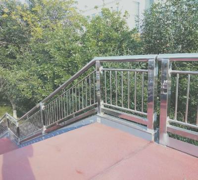 China Safety Stainless Steel Handrail Galvanized Stairway Outdoor Metal Stair Handrail for sale