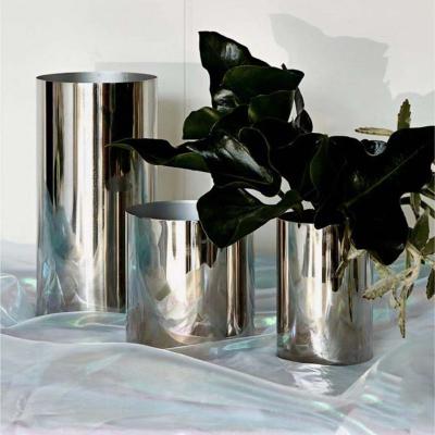 China Anodized Stainless Steel Plant Pots Shopping Mall Pre-Rusted Home Decoration Flower Pot for sale