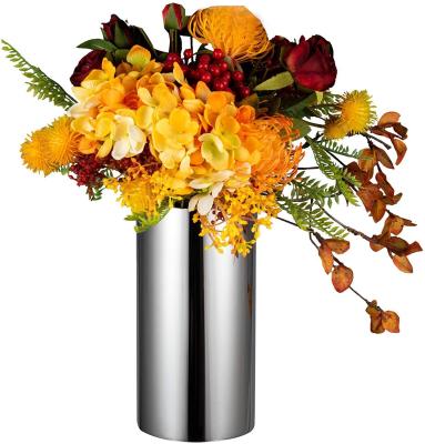 China Custom Various Specifications Stainless Steel Metal Round Cylindrical Home Decor Floor Vases en venta