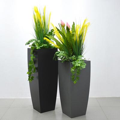 China Waterproof Stainless Steel Flowerpot Anodized Customized Large Metal Flower Pots for sale