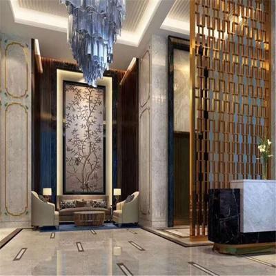 China Metal Room Dividers Room Screens Rose Gold Metal Living Room Partition for sale