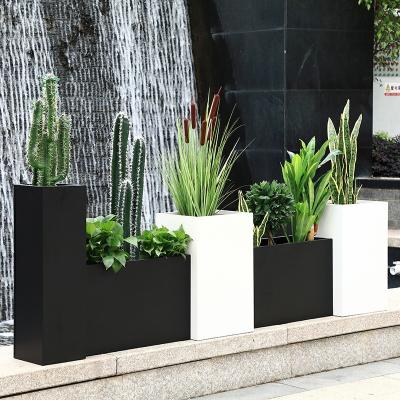 China Custom Colour Shopping Mall Decorative Large Indoor Silver Mirror Flower Planter  Large Indoo Pots for sale