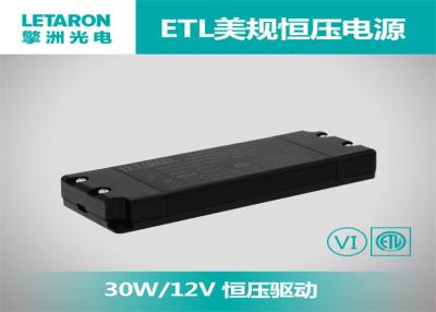 China Over Load Protection 30w 12v Led Driver Black Color For Bathroom Lighting for sale