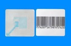 China Customized Disposable Deactivatable Rolled EAS Rfid Tag Label 8.2MHz Barcode for sale