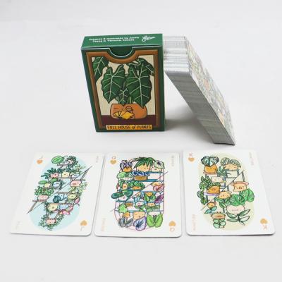 China Customized Printed Premium Green Plants Playing Cards 63x88mm Magic Playing Card à venda