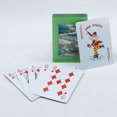 China Green 3D Waterproof Plastic Playing Cards Durable Pvc Cartoon Playing Card for sale