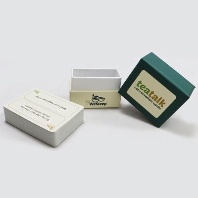 中国 高品質の印刷 面白い茶話 会話 ゲームカード プリント 緑色 かわいい 女の子 チャットカード ゲーム 販売のため