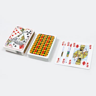 Chine Impression personnalisée de cartes à jouer originales de style africain à noir noir Imprimé de haute qualité Carton animé Carte à jouer blanche à vendre