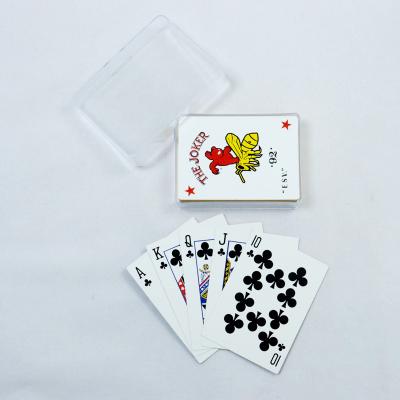 China ESV Custom Printed Classical White Casino Spelkaarten Met Clear Box Print Maak Premium Gold Foil Spelkaarten Te koop