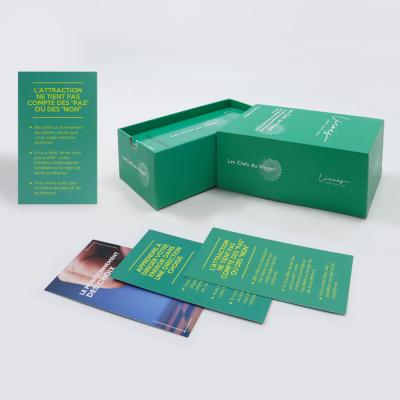 China Venta caliente Fabricación de tarjetas de preguntas personalizadas para juegos Impresión de tarjetas promocionales con caja rígida en venta