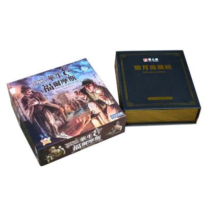 China El juego de mesa personalizado ULTRAVIOLETA del punto con encogimiento de oro de la caja de la hoja envolvió en venta