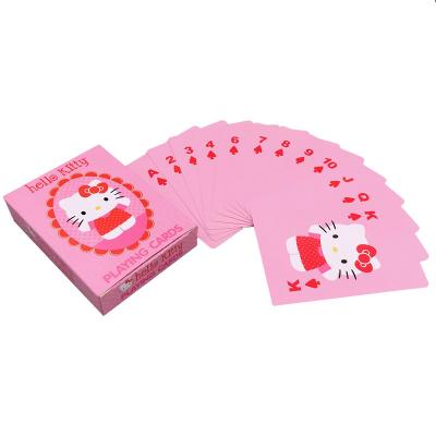 China Custom made playing cards deck of pink white card Hello Kitty for sale