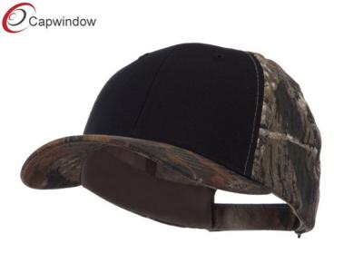 China Black Two Tone Mossy Oak Camper Cap / Camouflage Baseball hats with Cotton and Polyester for sale