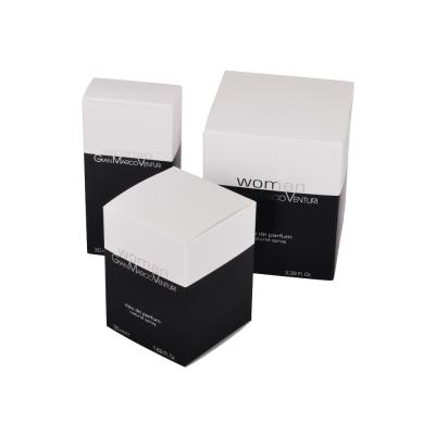 China 300g Coated Paper Packaging Perfume Box 1mm black color OEM for sale