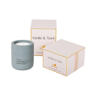 China Customized White Candle Packaging Box Gold Hot Foil Stampping for sale