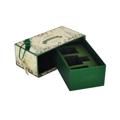 China Rectangle Candle Cardboard Cosmetic Box With Foam Insert OEM ODM for sale