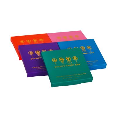 China Cajas amistosas de papel texturizadas del chocolate de Eco tamaño plegable de 6 de x 6 de los x 6cm en venta