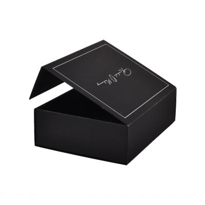 China Contracted Black Rigid Cardboard Gift Boxes For Clothing Garment for sale