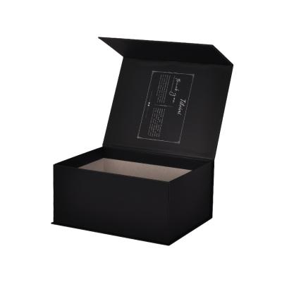 China Black Magnetic Clothing Cardboard Box , Garment Shipping Box With Tissue Paper for sale