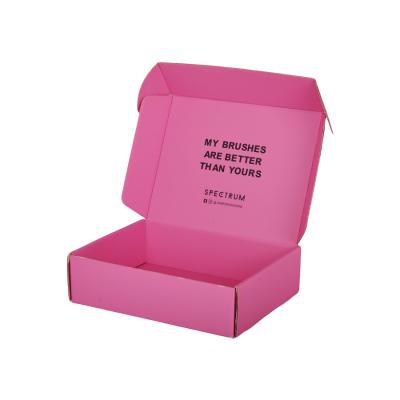 China Pink Flap Top Cardboard Shipping Box For Wig Hair Extension for sale