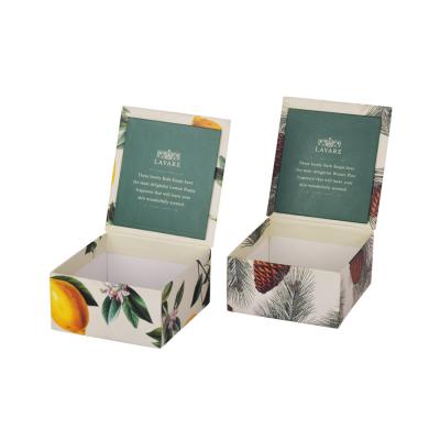 China Magnetic Hard Cardboard Boxes For Soap Packaging Square Shape 8x8x3.5cm for sale