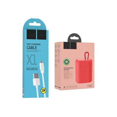 China CMYK 4C Printing Data Cable Packaging Box Recyclable Eco Friendly for sale