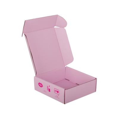 China Pink Cosmetic Paper Packing Boxes CMYK Color With Hot Stamping Logo for sale