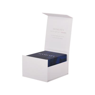 China White Foldable Magnetic Flip Cover Rigid Paper Gift Box Packaging Candle en venta
