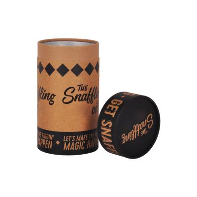 China Biodegradable Black Kraft Paper Cylinder Packaging Tea Coffee Round Tube Box for sale