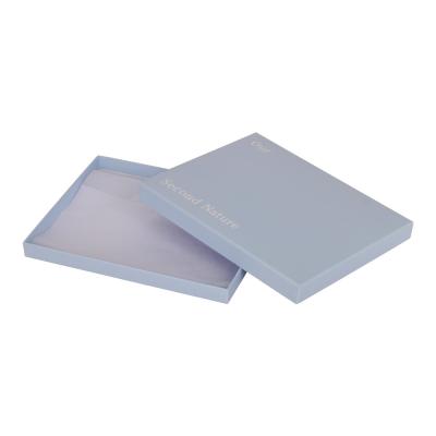 中国 Grey Board Blue Clothing Paper Box Packaging Apparel With Lids And Base 4c Offset Printing 販売のため