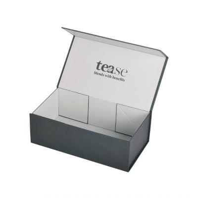 China Green Coated Paper Gift Boxes Packaging Tea Product Magnetic Foldable for sale